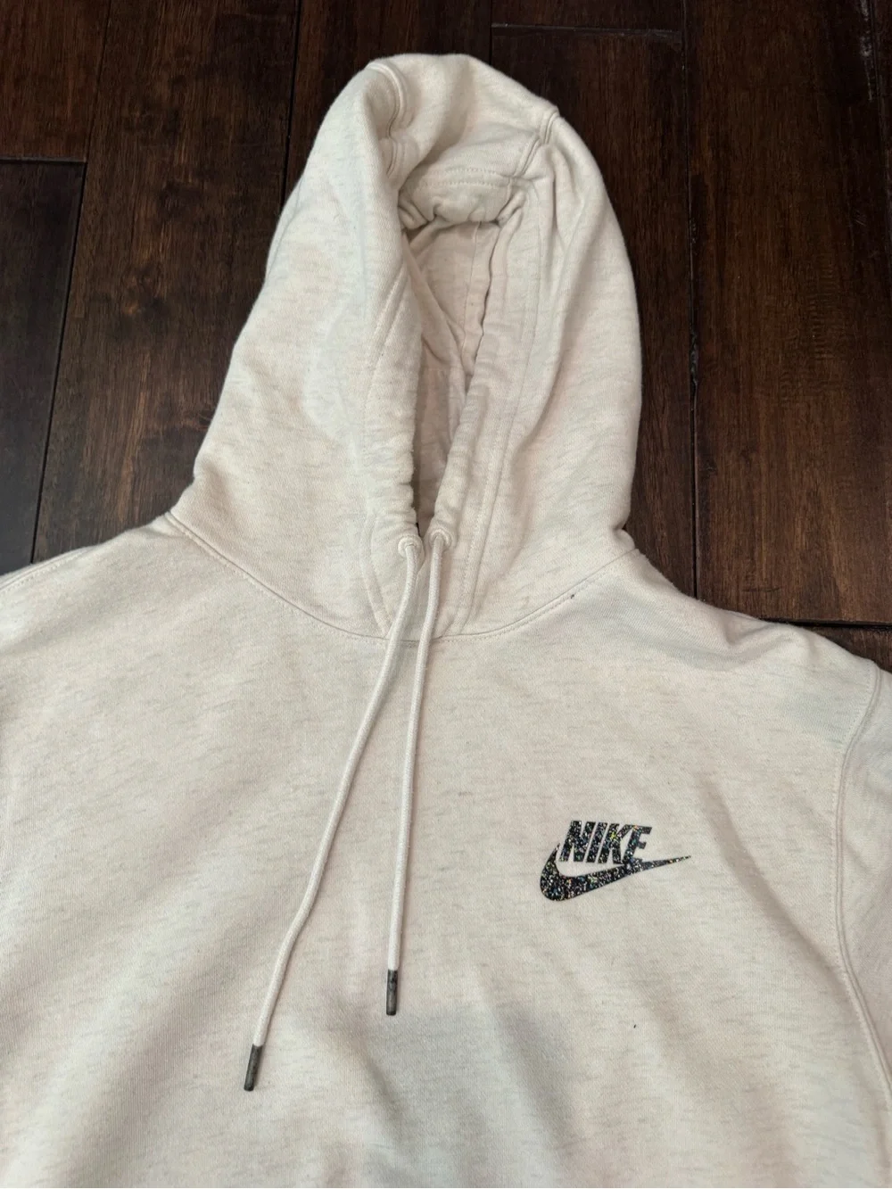 Nike Cream Pullover Hoodie with Embroidered Logo